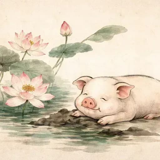 Ilustración del Cerdo del zodiaco chino
