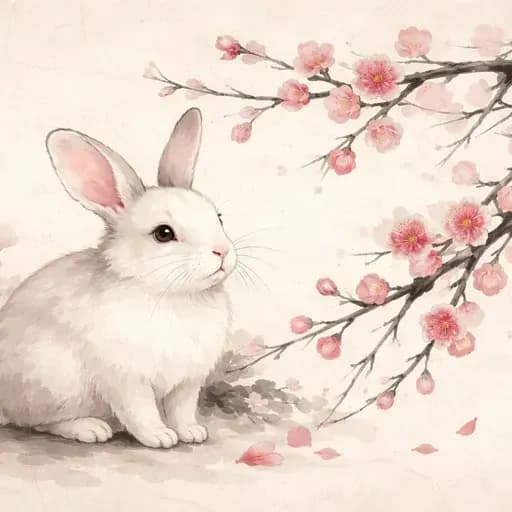 Ilustración del Conejo del zodiaco chino