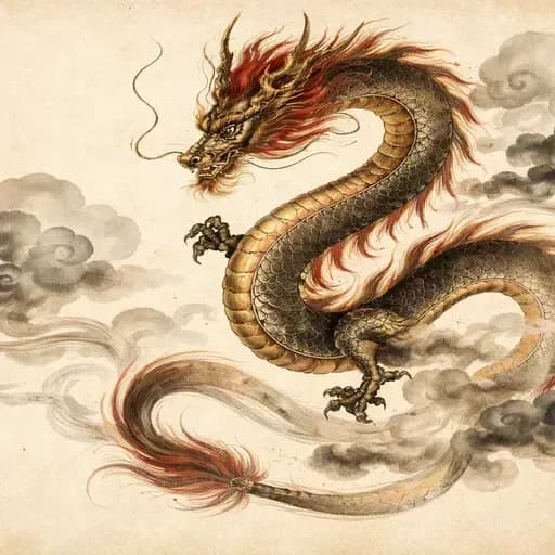 Ilustración del Dragón del zodiaco chino